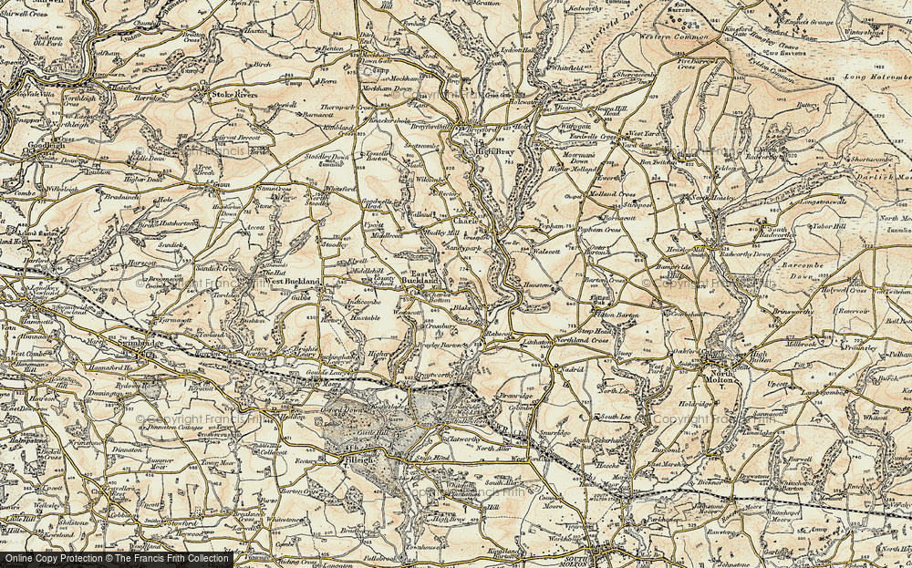 Old Map of Historic Map covering Brayley Barton in 1900
