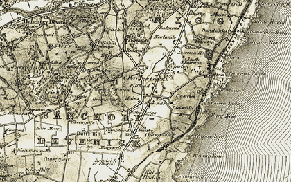 Old map of Blackhills of Cairnrobin in 1908-1909