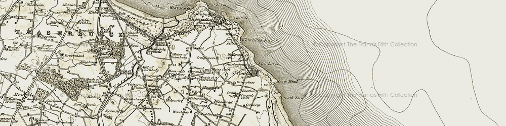 Old map of Whitelinks Bay in 1909-1910