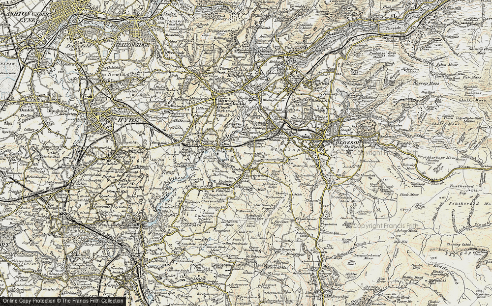 Old Map of Charlesworth, 1903 in 1903