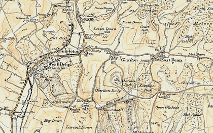 Old map of Levin Down in 1897-1899