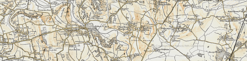 Old map of Charlton Mackrell in 1899