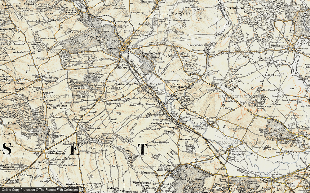 Old Map of Charlton Marshall, 1897-1909 in 1897-1909