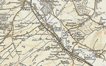 Old map of Charlton Marshall in 1897-1909