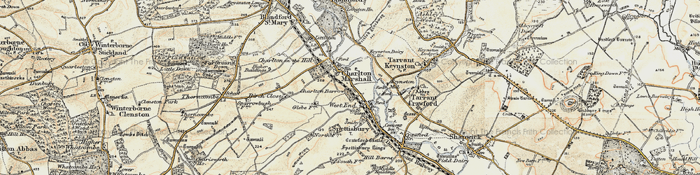 Old map of Charlton Marshall in 1897-1909