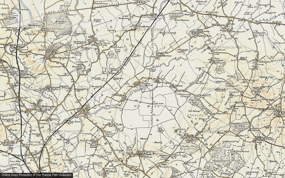 Old Map of Charlton-on-Otmoor, 1898-1899 in 1898-1899