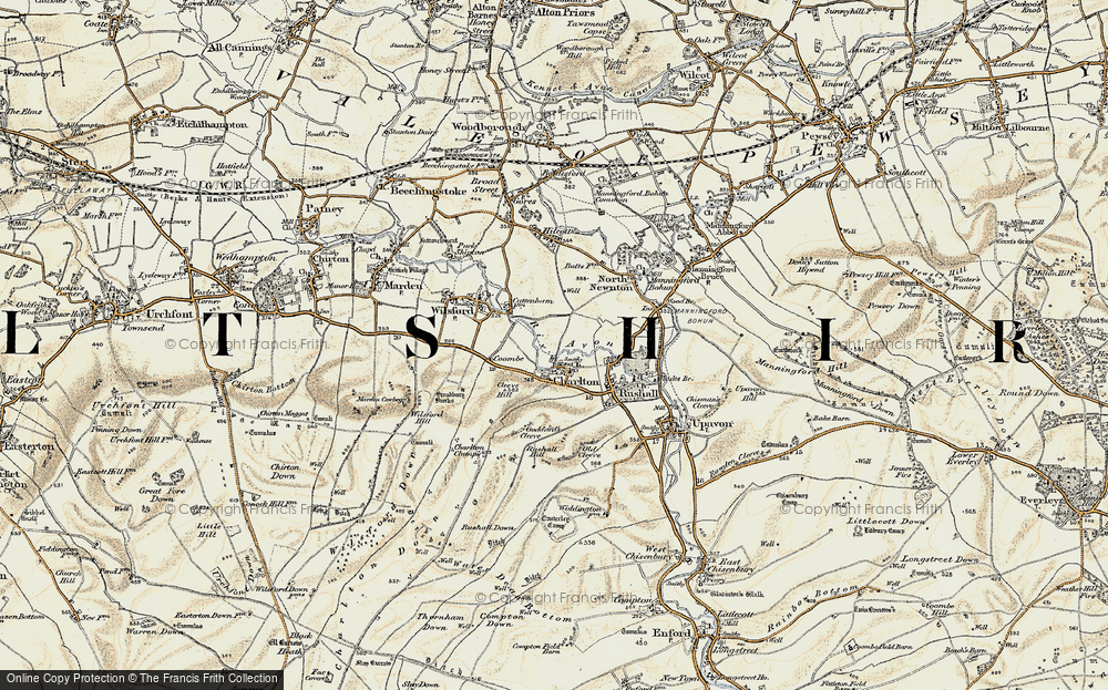 Old Map of Historic Map covering Broadbury Banks in 1897-1899
