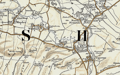 Old map of Broadbury Banks in 1897-1899