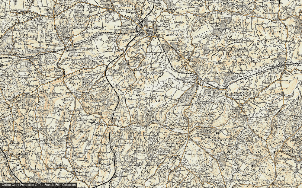 Old Map of Historic Map covering Ridge Hill Manor in 1898-1902