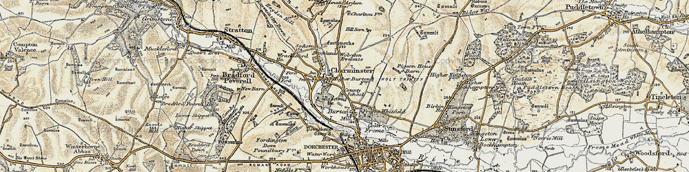Old map of Wolfeton Ho in 1899