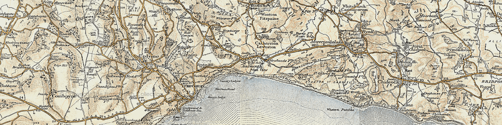 Old map of Charmouth in 1899