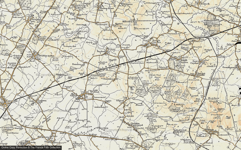 Old Map of Charndon, 1898-1899 in 1898-1899