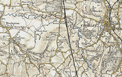 Old map of Charnock Green in 1903