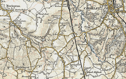 Old map of Charnock Richard in 1903