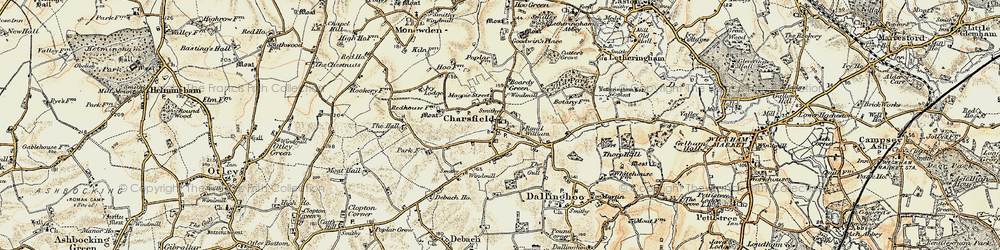 Old map of Charsfield in 1898-1901