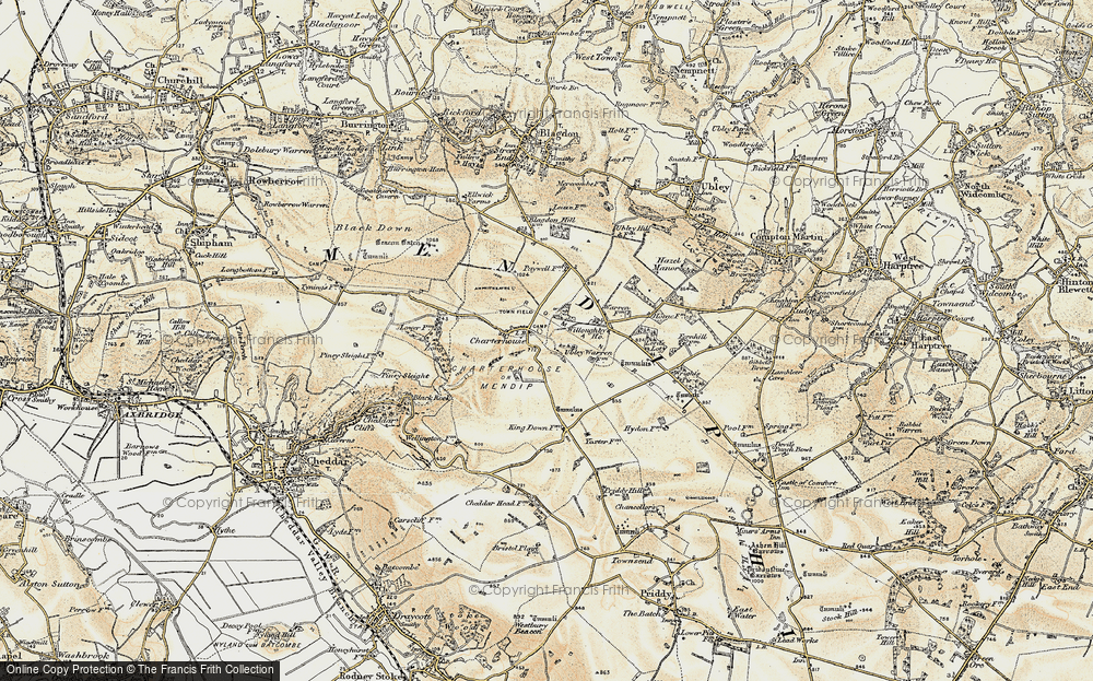 Old Map of Charterhouse, 1899 in 1899