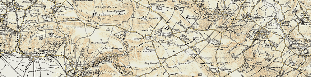 Old map of Charterhouse in 1899