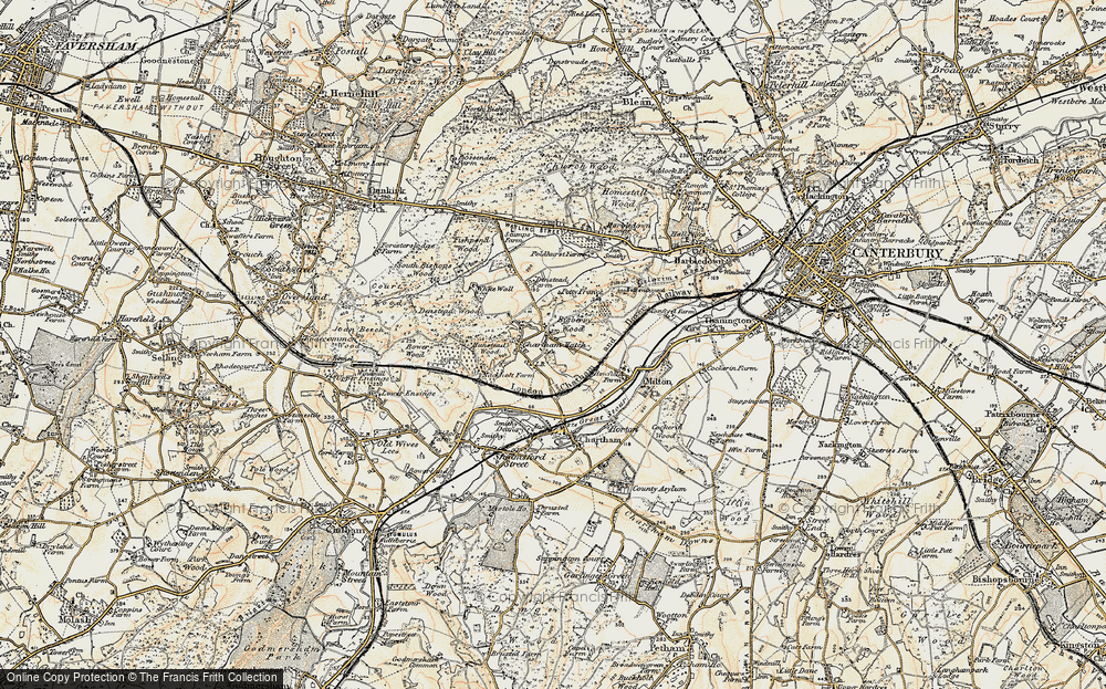 Old Map of Chartham Hatch, 1898 in 1898
