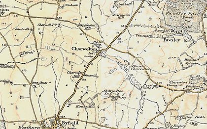 Old map of Charwelton in 1898-1901