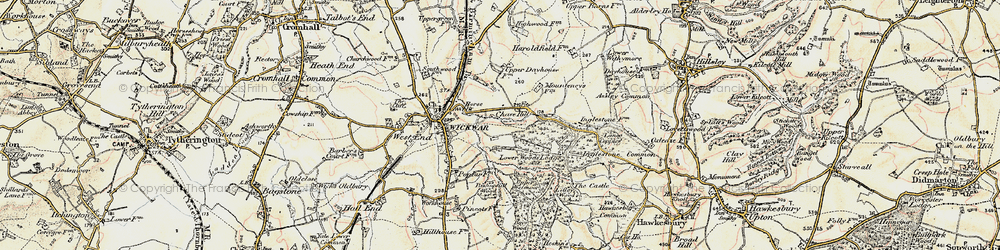 Old map of Bishop's Hill Wood in 1898-1899