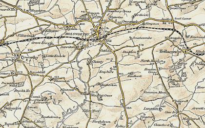 Old map of Winscott Cross in 1900