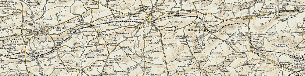 Old map of Winscott Cross in 1900
