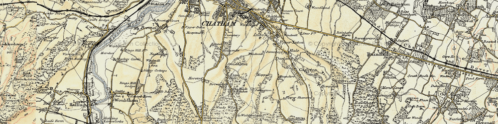 Old map of Chatham in 1897-1898