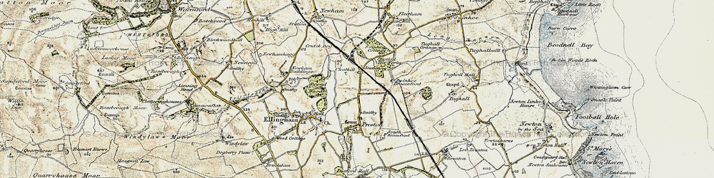 Old map of Chathill in 1901-1903