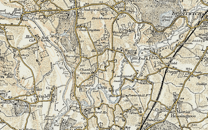 Old map of Chatley in 1899-1902
