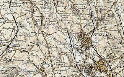 Old map of Chatterley in 1902