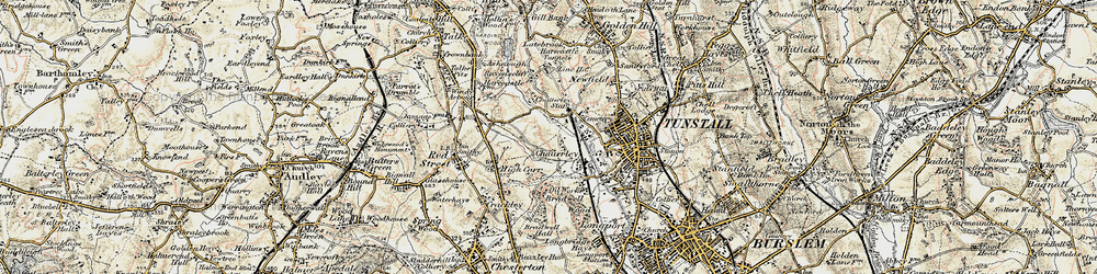 Old map of Chatterley in 1902