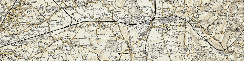 Old map of Chattle Hill in 1901-1902