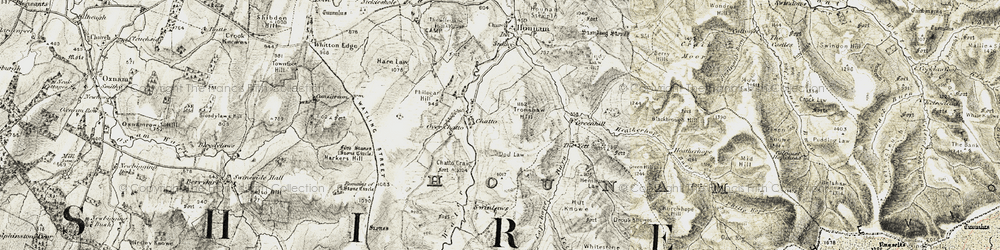 Old map of Yett, The in 1901-1904