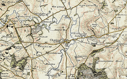 Old map of Chatton in 1901-1903
