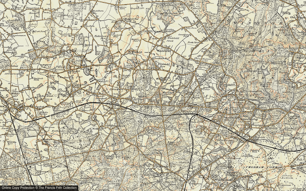Old Map of Chavey Down, 1897-1909 in 1897-1909