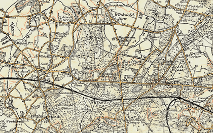 Old map of Chavey Down in 1897-1909
