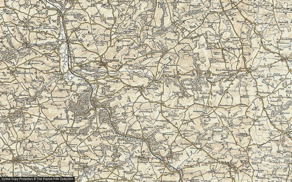 Old Map of Chawleigh, 1899-1900 in 1899-1900