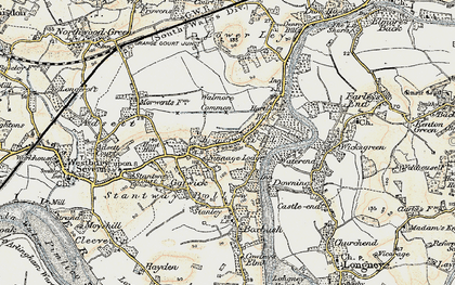 Old map of Walmore Common in 1898-1900