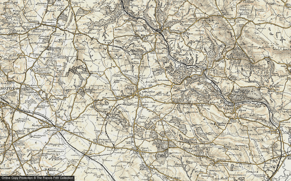 Old Map of Historic Map covering Broad Haye in 1902