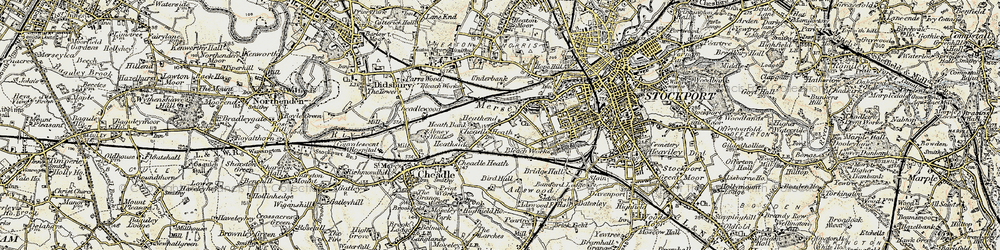 Old map of Cheadle Heath in 1903