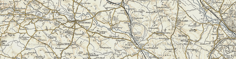 Old map of Chebsey in 1902