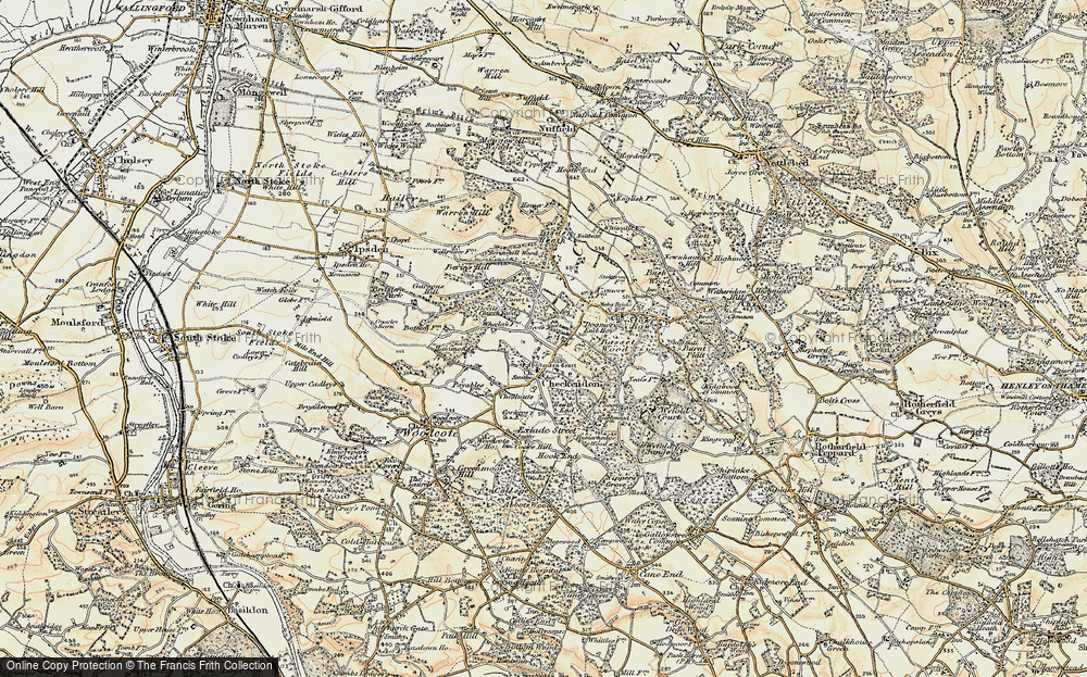 Old Map of Historic Map covering Basset Wood in 1897-1900