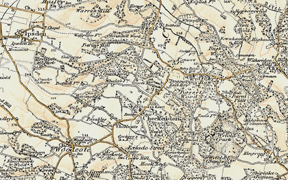 Old map of Checkendon in 1897-1900