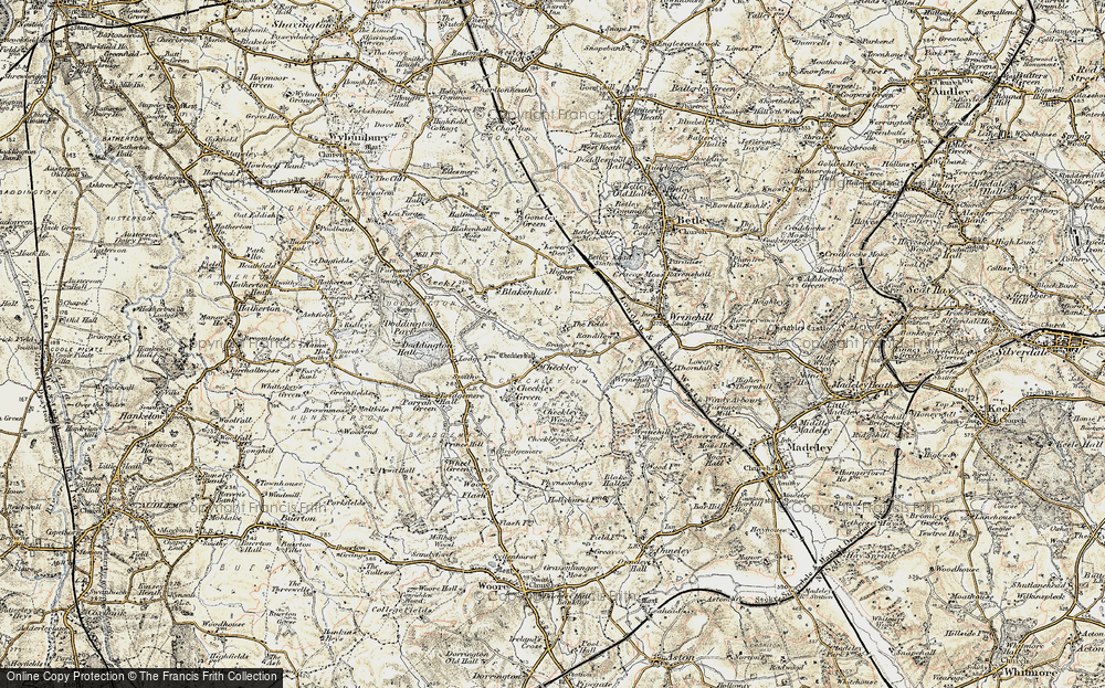 Old Map of Checkley, 1902 in 1902