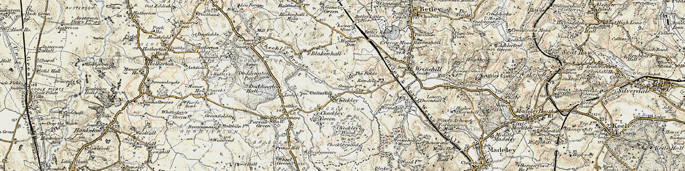Old map of Checkley in 1902