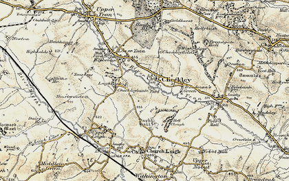 Old map of Checkley in 1902