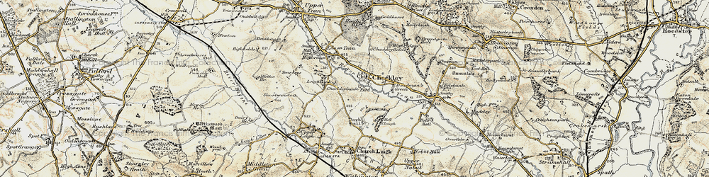 Old map of Checkley in 1902