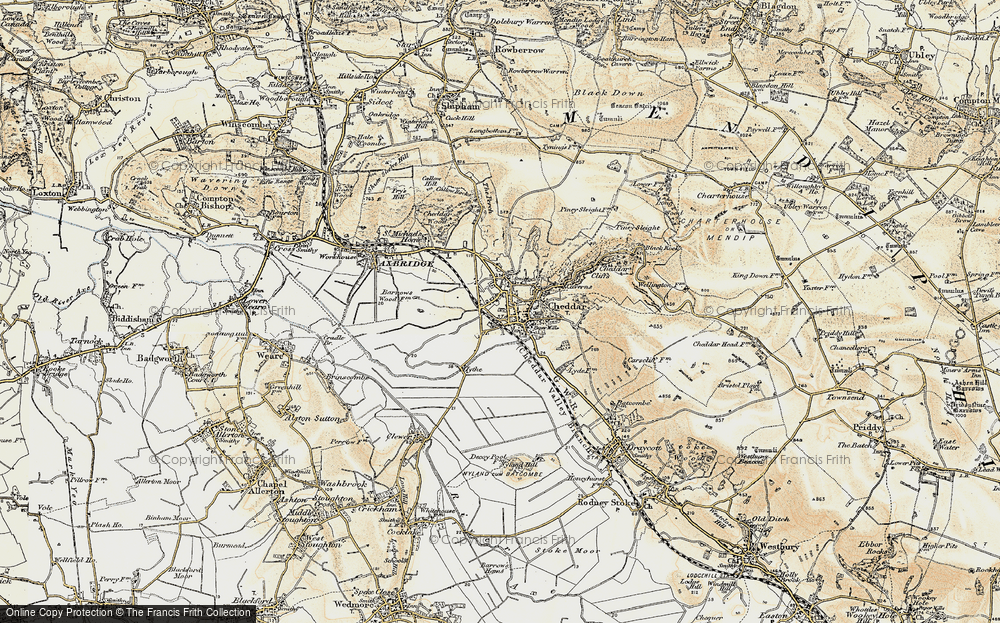 Old Map of Cheddar, 1899-1900 in 1899-1900