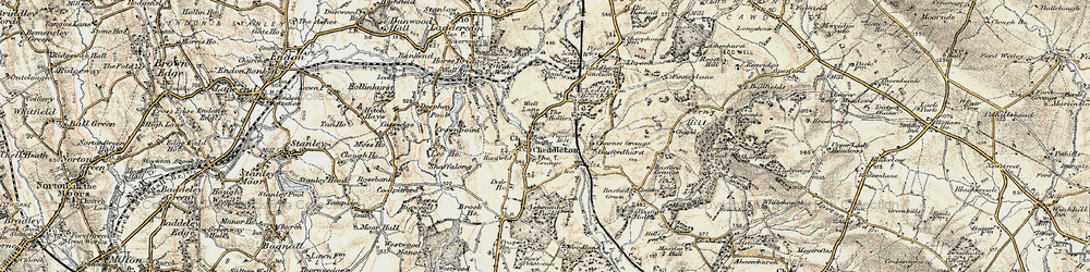 Old map of Cheddleton in 1902