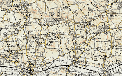 Old map of Cheddon Fitzpaine in 1898-1900